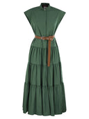 Max Mara Studio Bairo Cotton Chemise Dress With Ruffles
