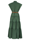 Max Mara Studio Bairo Cotton Chemise Dress With Ruffles