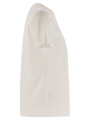 Max Mara Studio Azzurro Jersey T Shirt With Embroidery
