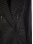 Max Mara Mattia Pinstriped Wool Double Breasted Blazer