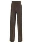 Maxmara Billy1234 Spodnie z szerokimi nogawkami z wełnianej flaneli
