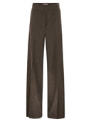 Maxmara Billy1234 Spodnie z szerokimi nogawkami z wełnianej flaneli