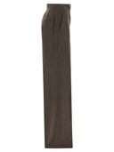 Maxmara Billy1234 Spodnie z szerokimi nogawkami z wełnianej flaneli