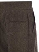 Maxmara Billy1234 Spodnie z szerokimi nogawkami z wełnianej flaneli