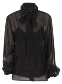 Maxmara Scafati Striped Silk Chiffon Blouse