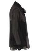 Maxmara Scafati Striped Silk Chiffon Blouse