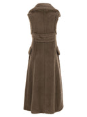 Maxmara Boario1234 Sleeveless Coat In Alpaca And Wool Teddy Fabric