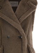 Maxmara Boario1234 Sleeveless Coat In Alpaca And Wool Teddy Fabric