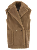 Maxmara Breda1234 Kamel Og Silke Teddy vest