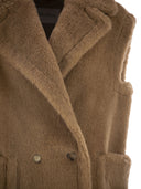 Maxmara Breda1234 Kamel Og Silke Teddy vest