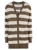 Max Mara Fiemme Long Striped Wool Cardigan