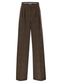 Maxmara Ponza Patterned Wool And Cotton Jersey Trousers