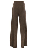 Maxmara Ponza Patterned Wool And Cotton Jersey Trousers
