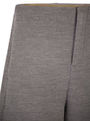 Maxmara Ebrien Double Wool And Cotton Trousers
