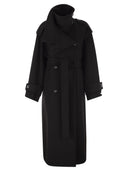 Sportmax Yole Double Trench Coat In Pure Wool