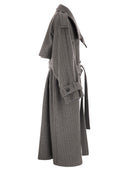 Sportmax Arold1234 Pure Wool Pinstriped Trench Coat