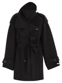 Sportmax Bouquet1234 Short Wool Trench Coat