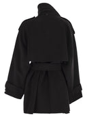 Sportmax Bouquet1234 Short Wool Trench Coat