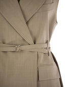 Sportmax ciurma sin mangas long blazer