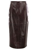Sportmax Afa Leather Midi Skirt