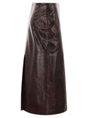 Sportmax Afa Leather Midi Skirt