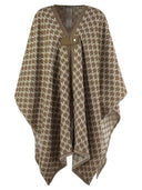 Max Mara Editti Lana y algodón Jacquard Poncho