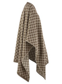 Max Mara Editti Lana y algodón Jacquard Poncho