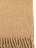 Max Mara Wkclara Camel Stole With Monogram Embroidery