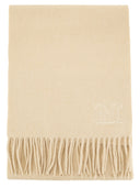 Max Mara Wkclara Camel Stole With Monogram Embroidery