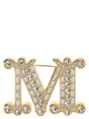 Maxmara Bath2 Monogram Brooch With Crystals