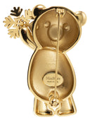 Maxmara Shiny Metal Bear Brooch