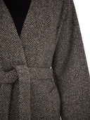 周末Maxmara Zenica羊毛花呢穿衣礼服外套
