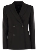 Weekend Max Mara Ornati Double Breasted Blazer In Wool Canvas