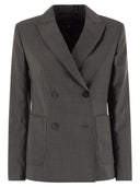 Weekend Max Mara Ornati Double Breasted Blazer In Wool Canvas