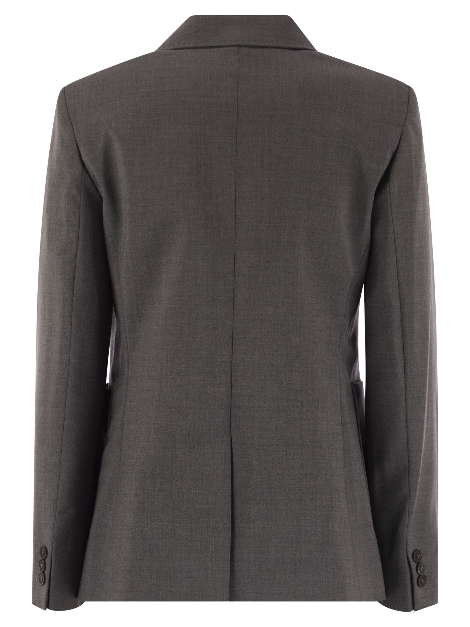 Weekend Max Mara Ornati Double Breasted Blazer In Wool Canvas