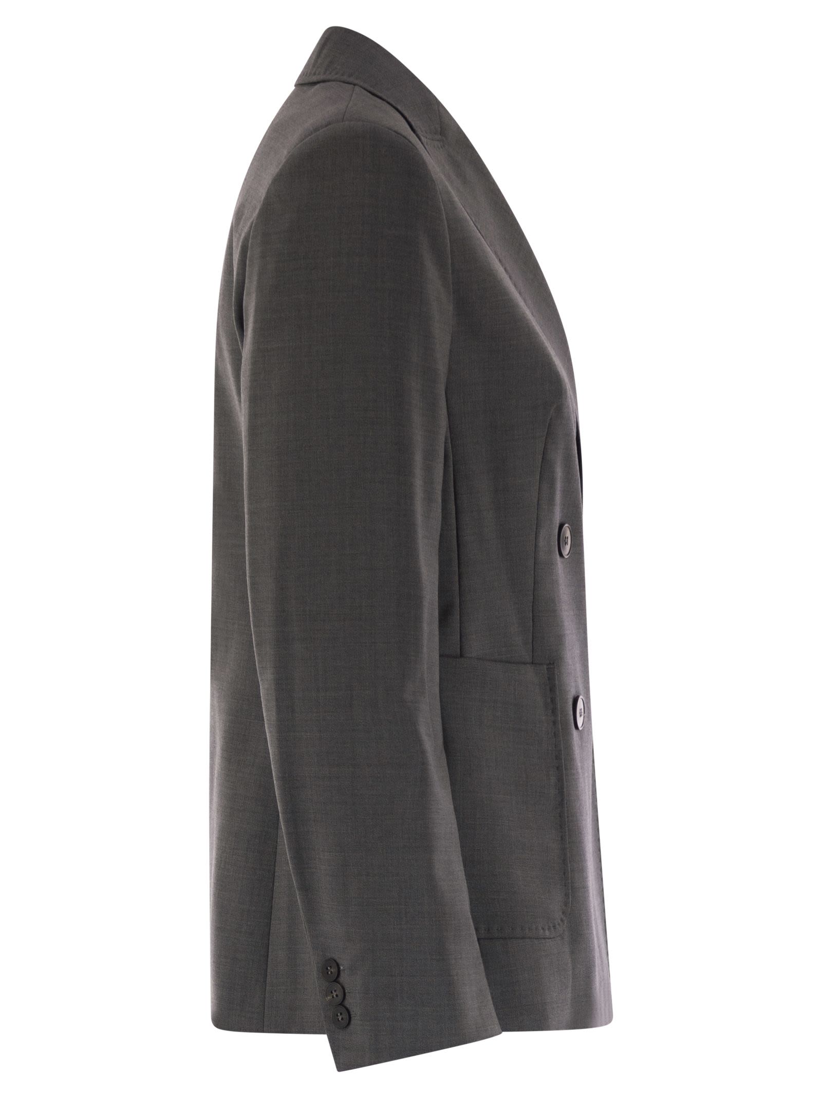 Weekend Max Mara Ornati Double Breasted Blazer In Wool Canvas