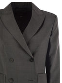 Weekend Max Mara Ornati Double Breasted Blazer In Wool Canvas