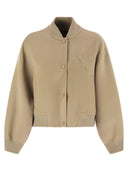 주말 Max Mara Zelante Bomber Jacket in Wool Blend