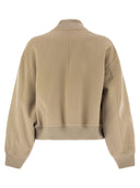 주말 Max Mara Zelante Bomber Jacket in Wool Blend