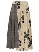 Weekend Maxmara Etra Pleated Skirt In Patterned Twill