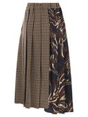 Weekend Maxmara Fanale Pied De Poule Wool Pleated Skirt