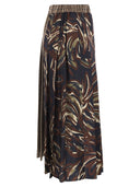 Weekend Maxmara Fanale Pied De Poule Wool Pleated Skirt