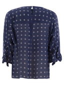 Weekend Max Mara Adone Crewneck Blouse In Crepe De Chine