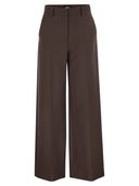 Weekend Max Mara Ballo Technical Cotton Palazzo Trousers