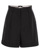 Weekend Maxmara Bussola1234 Wool Canvas Bermuda Shorts