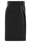 Weekend Maxmara Bussola1234 Wool Canvas Bermuda Shorts