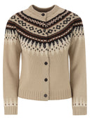 Weekend Maxmara Cabiria1234 Alpaca And Jacquard Wool Cardigan