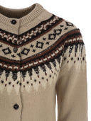 Weekend Maxmara Cabiria1234 Alpaca And Jacquard Wool Cardigan