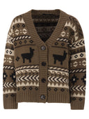 Weekend Maxmara Ovatta Jacquard Cardigan In Alpaca And Wool