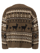 Weekend Maxmara Ovatta Jacquard Cardigan In Alpaca And Wool